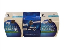 3 Pack Leggs Sheer Energy Control Top Medium Support Leg Size B Taupe 65506 NOS