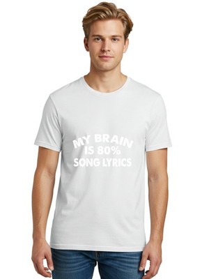 My Brain Is 80_ Mens Graphic Tee, 100% Cotton, Casual Summer Wear