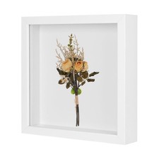Shadow Box Frame, 9 x 9 Inch Wooden Dried Flower Photo Frame White
