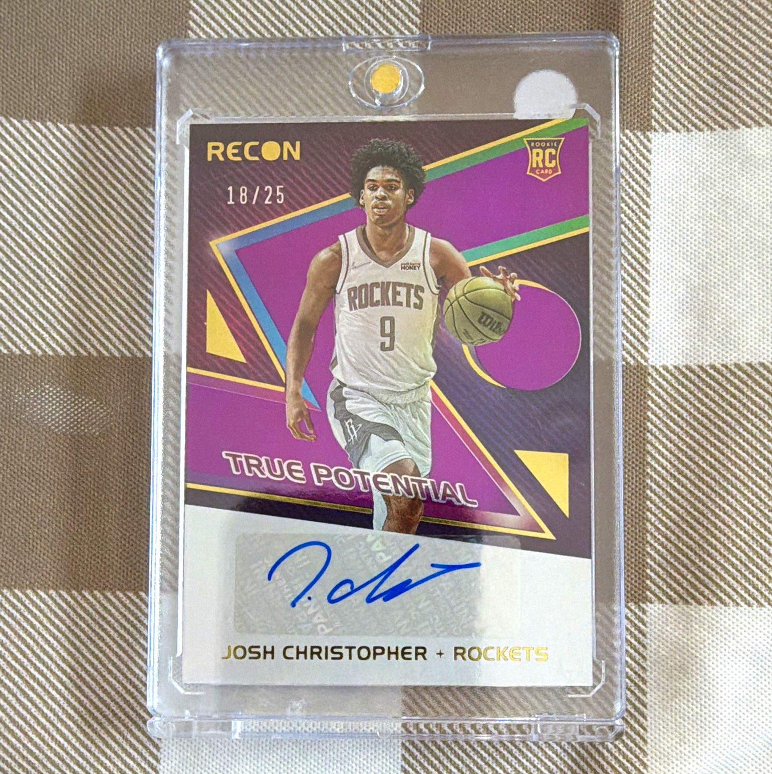 Panini 2021-22 Recon True Potential Signatures Josh Christopher Rockets RC Auto