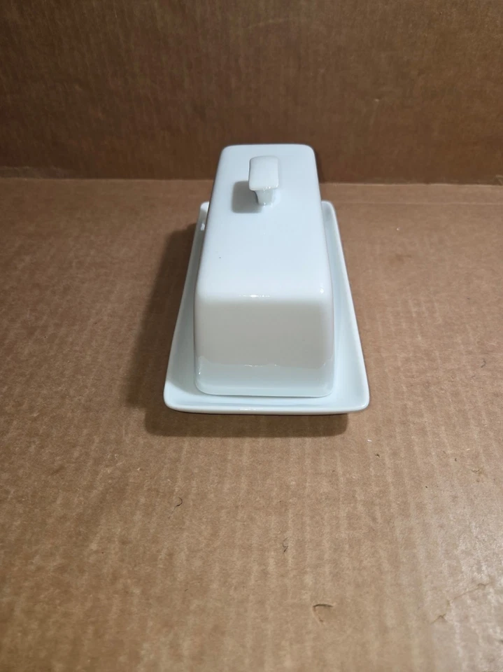 Butter Dish 8-Inch Covered  Home Essentials Fiddle and Fern Ceramic - Изображение 2 из 4