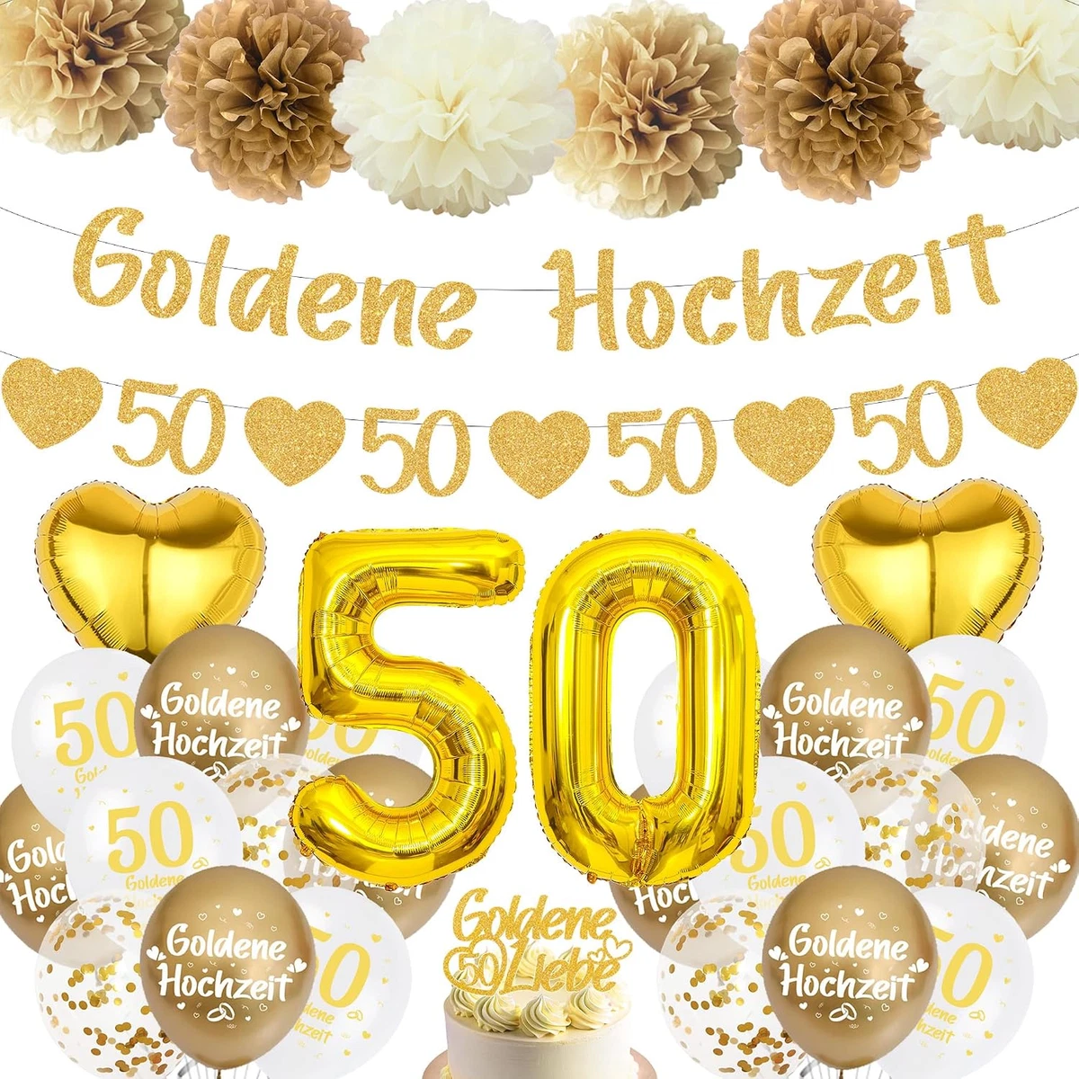 Deko zur Goldenen Hochzeit online kaufen