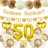 Goldene Hochzeit Deko Luftballons Girlande, 50 Hochzeitstag Dekoration | 50. Jub