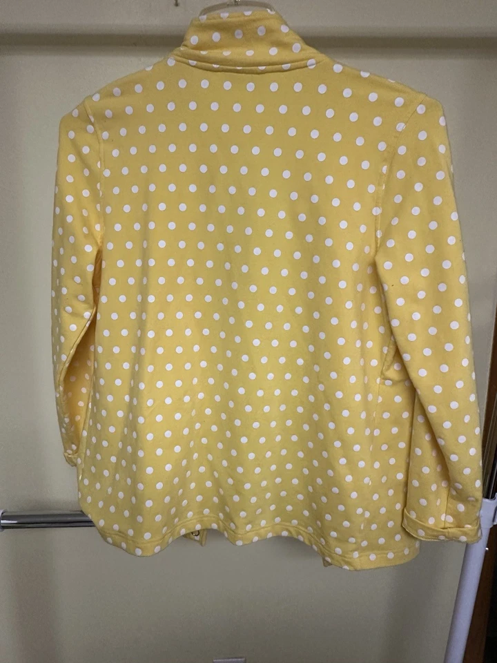 Quacker Factory Women’s Yellow Polka Dot Jacket With Snaps Size S - Image 2 of 3