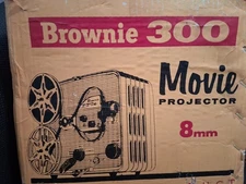 1957 KODAK BROWNE 300 8MM MOVIE PROJECTOR in Original Box ‼️
