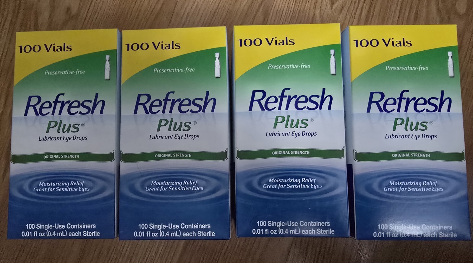 4 Lot Refresh Plus Lubricant Eye Drops,  Moisturizing Relief