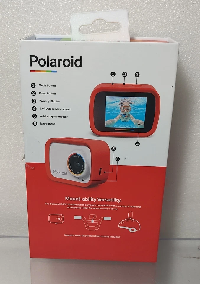Polaroid iD757 720p 12.1MP Waterproof Sport Digital Action Camera - Image 2 of 4