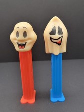 PEZ Halloween Ghosts Naughty Neil & Happy Henry Retired Dispensers Lot of 2 1998