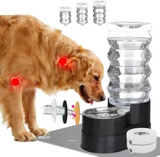 Upgraded Automatic Dog Water Dispenser: 9L Black Gravity Large Stainless Steel R