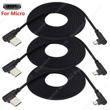 90 Degree Right Angle Micro USB Cable Fast Charging Cord 3/6/10FT For Samsung LG