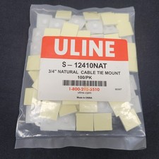 3/4" Natural Cable Tie Mounts 100/PK bag ULINE Part #S-12410NAT