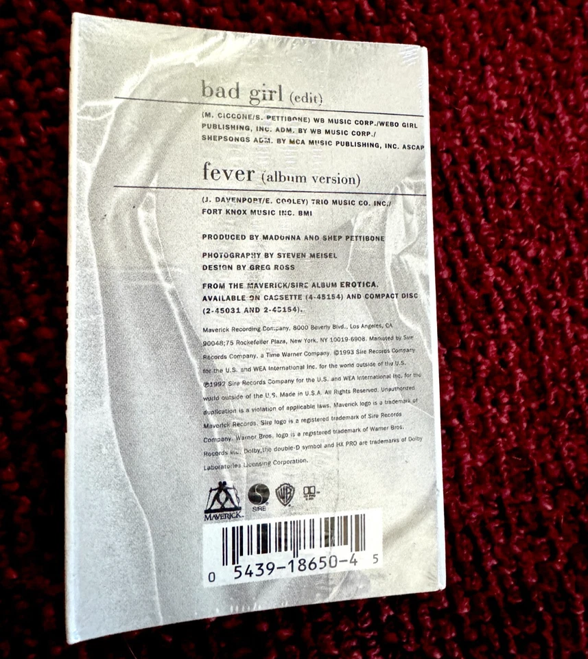 MADONNA BAD GIRL CASSETTE TAPE SEALED SINGLE US LP PROMO HYPE SLIP BOX EROTICA - Image 2 of 4