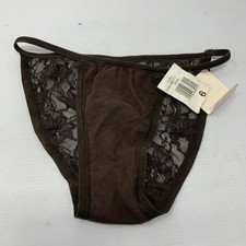 RENE ROFE WOMEN  S SIZE SMALL/6 BROWN THONG PANTY LINGERIE NWT