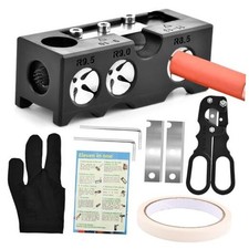 11 in 1 Billiards Pool Cue Tip Shaper, Portable Pool Cue Tips Repair Kit Black