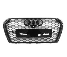 Front Grille For 2017-2019 Audi A4 S4 B9 RS4 Style Honeycomb Grill Gloss Black