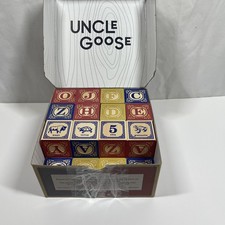 Uncle Goose 28 Block Set French Learning Wooden Alphabet Word- Made in America