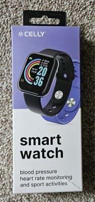 Celly Trainerbeat Smartwatch Schwarz Violett Neu Unbenutzt Fitnesstracker Herzfrequenz