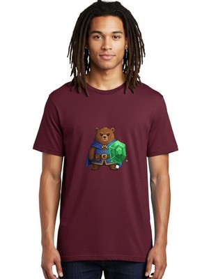 Bear-Wizard Mens Graphic Tee, 100% Cotton, Casual Summer Wear