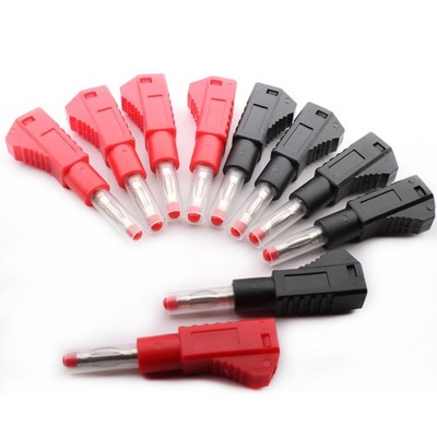 10 Stück 4 mm isolierte Bananenstecker, löten, einziehbarer Bananenstecker, s...