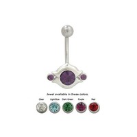 Belly Button Ring Surgical Steel With Jewels Belly Button Ring Surgical Steel With Jewels