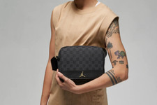 Image of Nike Air Jordan Monogram Crossbody Bag Black GOLD OVO Jumpman Jacquard LIMITED
