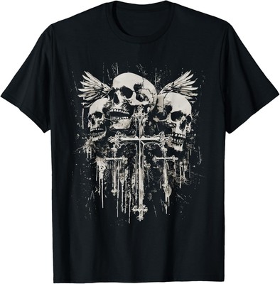 Skull Cross Y2K Goth Alt Grunge Gothic Emo Aesthetic T-Shirt Hoodie