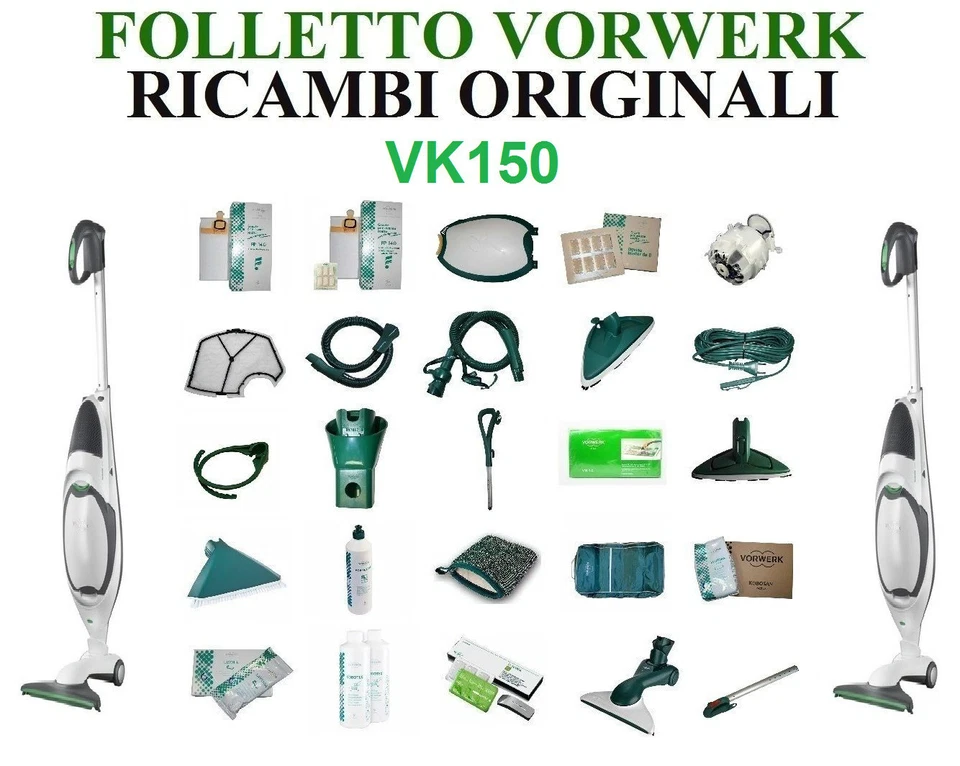 Ricambi Sacchetti Filtri Motore Scheda Spazzola ORIGINALI Folletto Vorwerk VK150