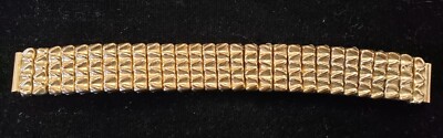 Mens Bretton 12K Gold Filled Vintage Expansion Watch Band Bracelet
