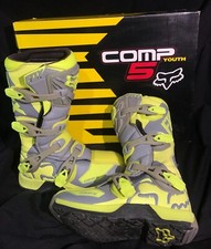 STIVALI MOTO CROSS ENDURO FOX RACING COMP 5 BOOTS YOUTH GREY YELLOW 7Y-TG 40 
