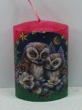 Ausgefallene Kerze, Handarbeit, Wachskerze, Tichdekoration, Weihnachten, Eulen