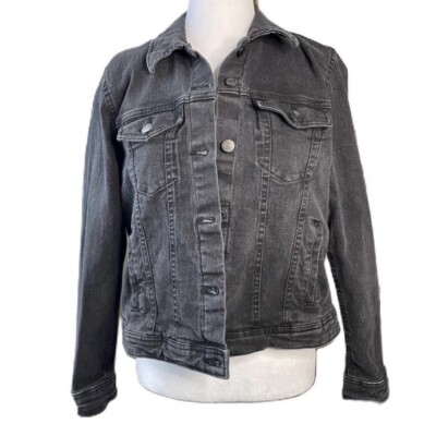 Roebuck and Co Women's Black Stretch Denim Jean Jacket