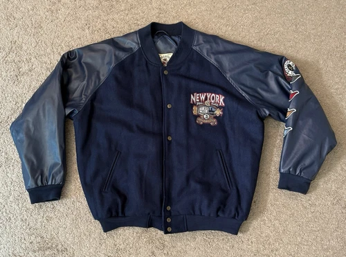 Vtg Steve And Barry’s NEW YORK Champs Five Borough League Varsity Jacket Large - product listing photo