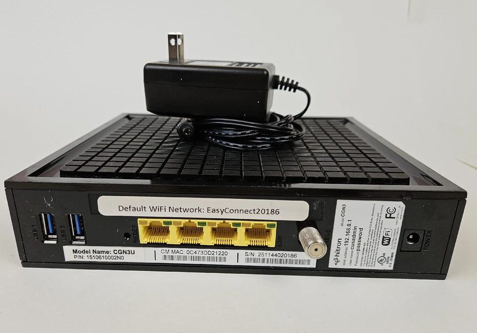 Cable módem router Hitron CGN3, CGN3U Docsis 3.0 inalámbrico Internet Gateway WiFi Foto 2 de 4