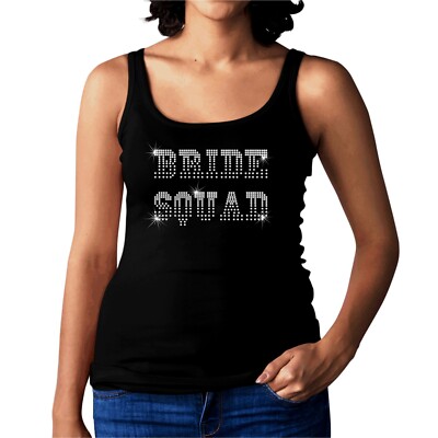 Bride Squad Rhinestone Vest Wedding Hen Night Party Diamante - Main Image
