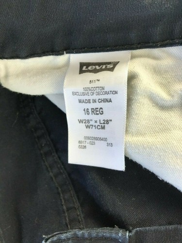 Levi Strauss & Co Levi's BLACK JEANS Denim Size 16 REG W28" x L28" 511 SLIM - Picture 6 of 11
