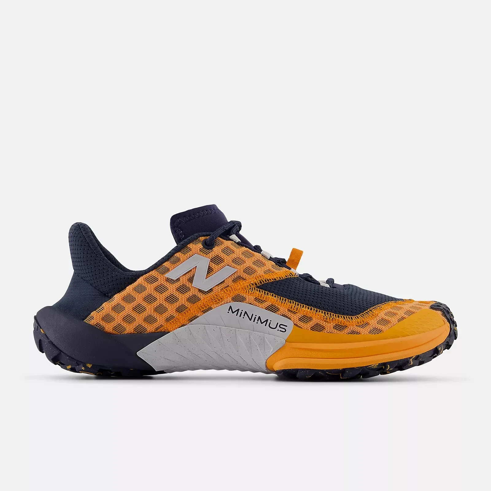 New Balance Men's Minimus Trail Shoes in Sizzle with Midnight and Pearl Grey