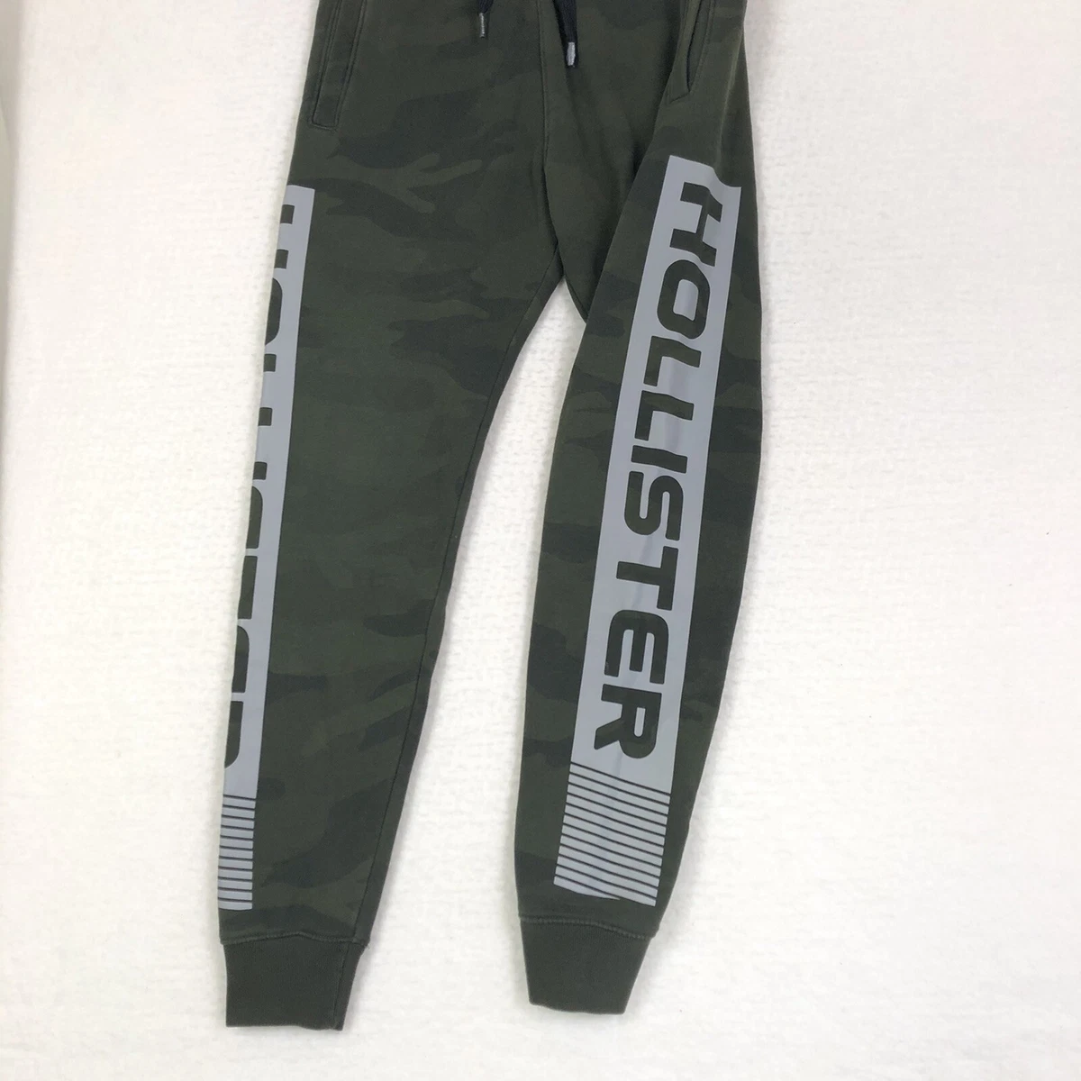 Hollister Sweatpants Womens XS Green Camo Joggers Spellout