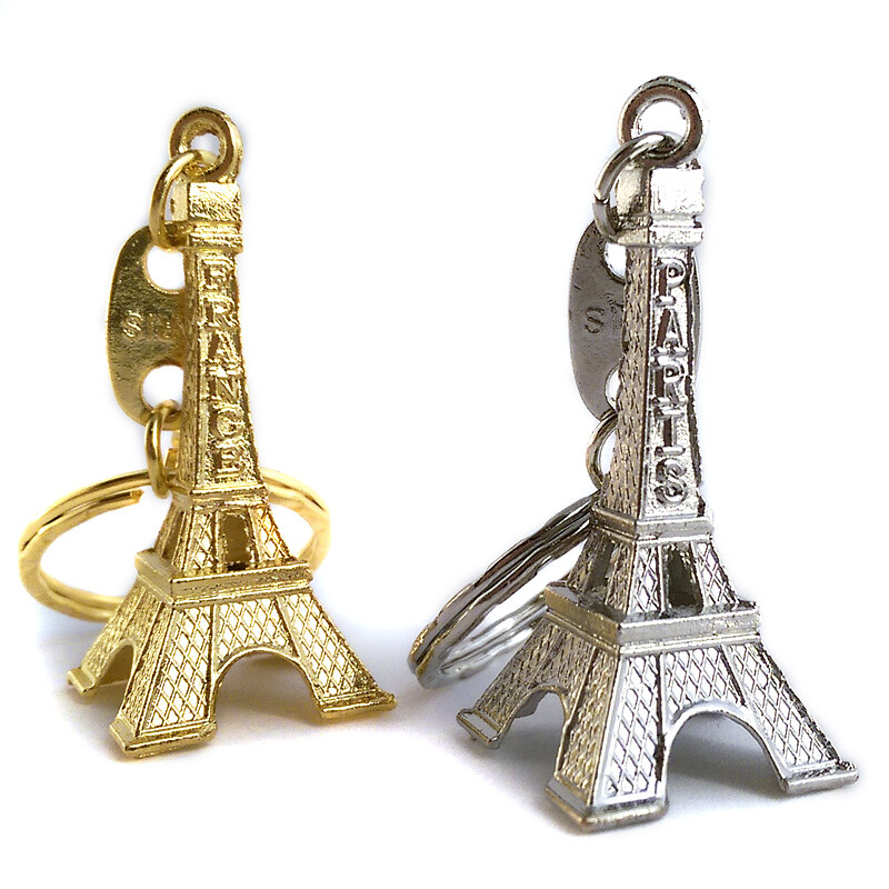 Schlüsselanhänger Paris Mit Buchstabe – Eiffelturm & Personalisierter Buchstabe, 8,5 Cm Hoch, Aus Metall