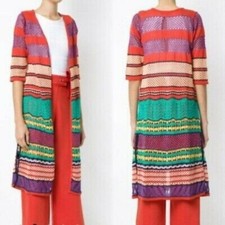 Anthropologie Cecilio Prado Long Striped Kimono Knit Duster