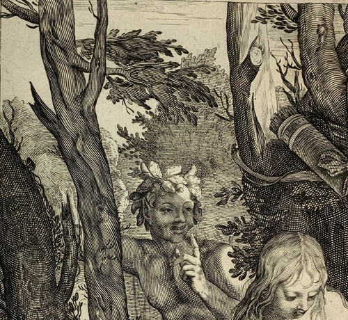Old master engraving A. Sadeler Flemish ca. 1600 Mythology Nymph Syrinx Pan - Picture 2 of 6