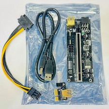 PCI-E 1x to 16x USB3.0 GPU Riser Extender Adapter Card Ver 10s Plus With Cables