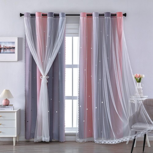 Delightful Blackout Curtains for Girls - 84" Rainbow Unicorn Panels, Pack of 2 - Picture 3 of 10