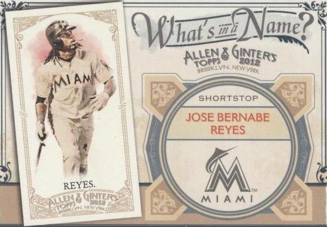 2012 Topps Allen & Ginter's - Jose Reyes #WIN78 - 1 of 1
