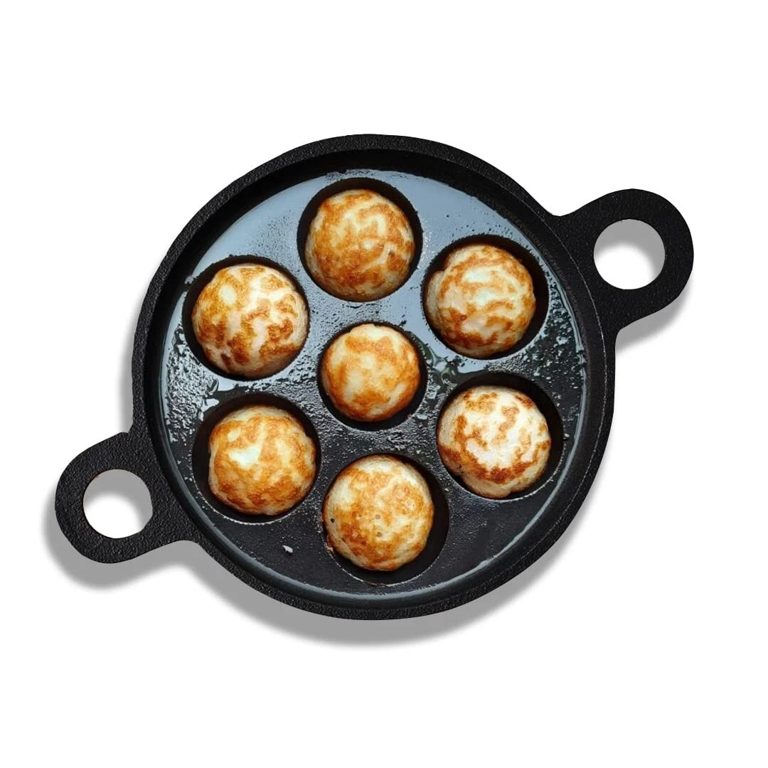 Cast Iron Appe Maker - Non-Stick Appam Pan for Perfect South Indian