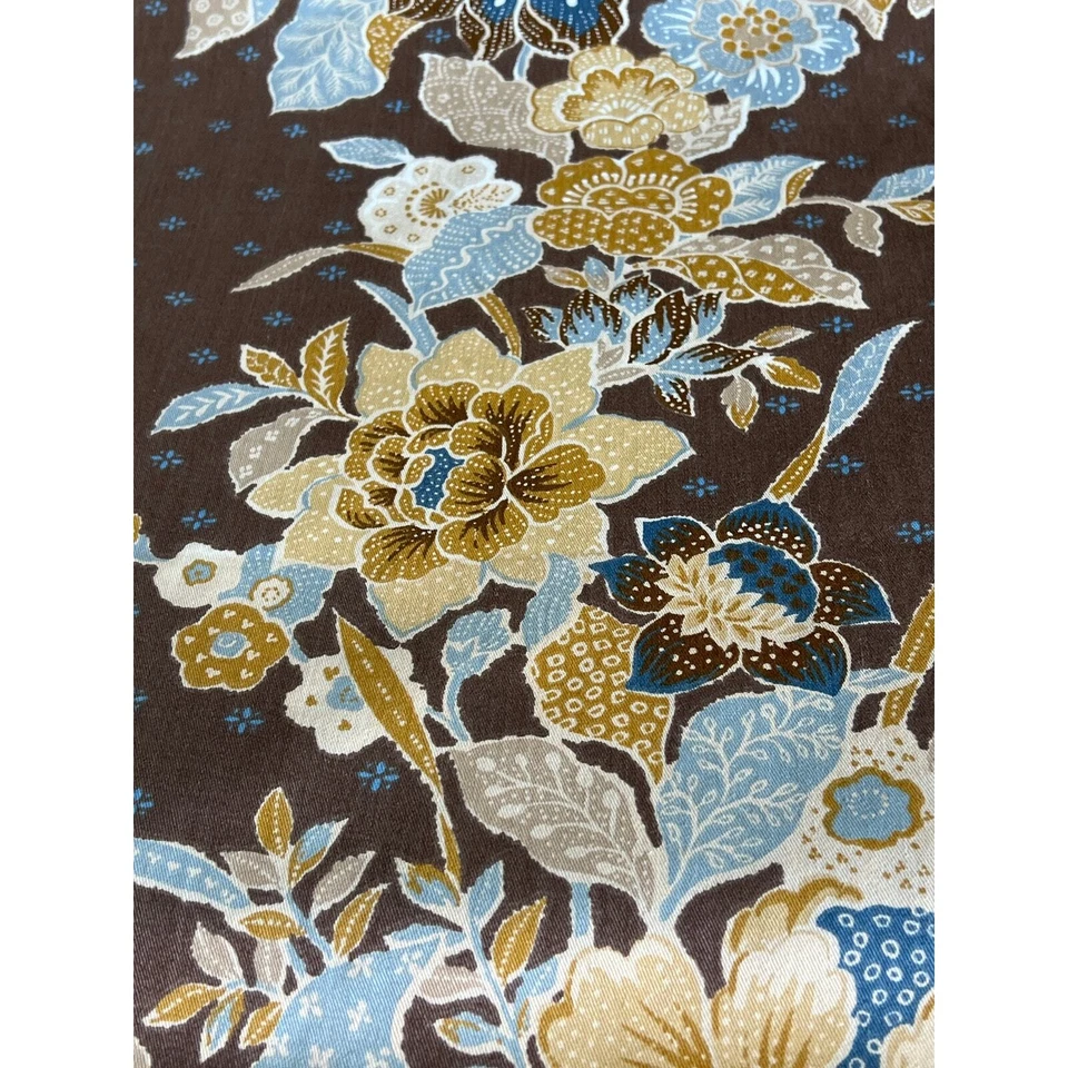 Tela De Colección Spectrum Trend Marrón Azul Floral Batik Tapicería Sarga Por Yarda Foto 3 de 4