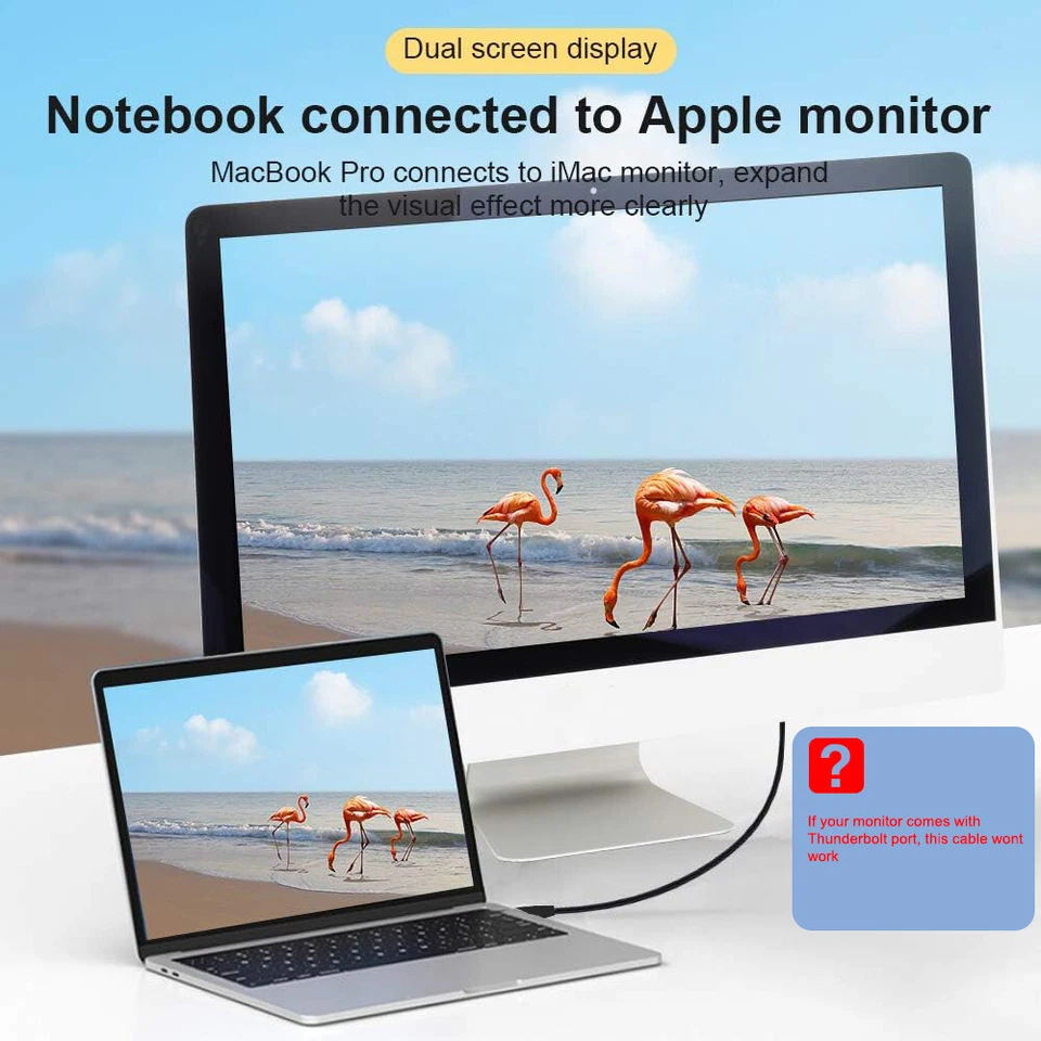 4K 60Hz Mini Displayport Verlängerungskabel Thunderbolt 2 Mini DP auf MDP Kabel - Bild 2 von 4