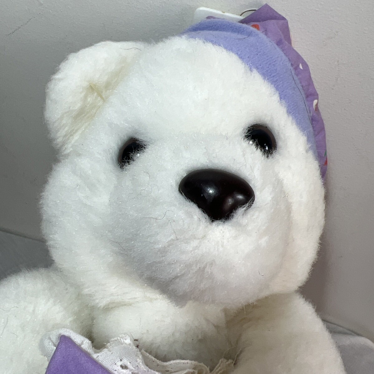 Vintage Teddy Bear Night Cap Polar Bear 16” Soft Plush Toy
