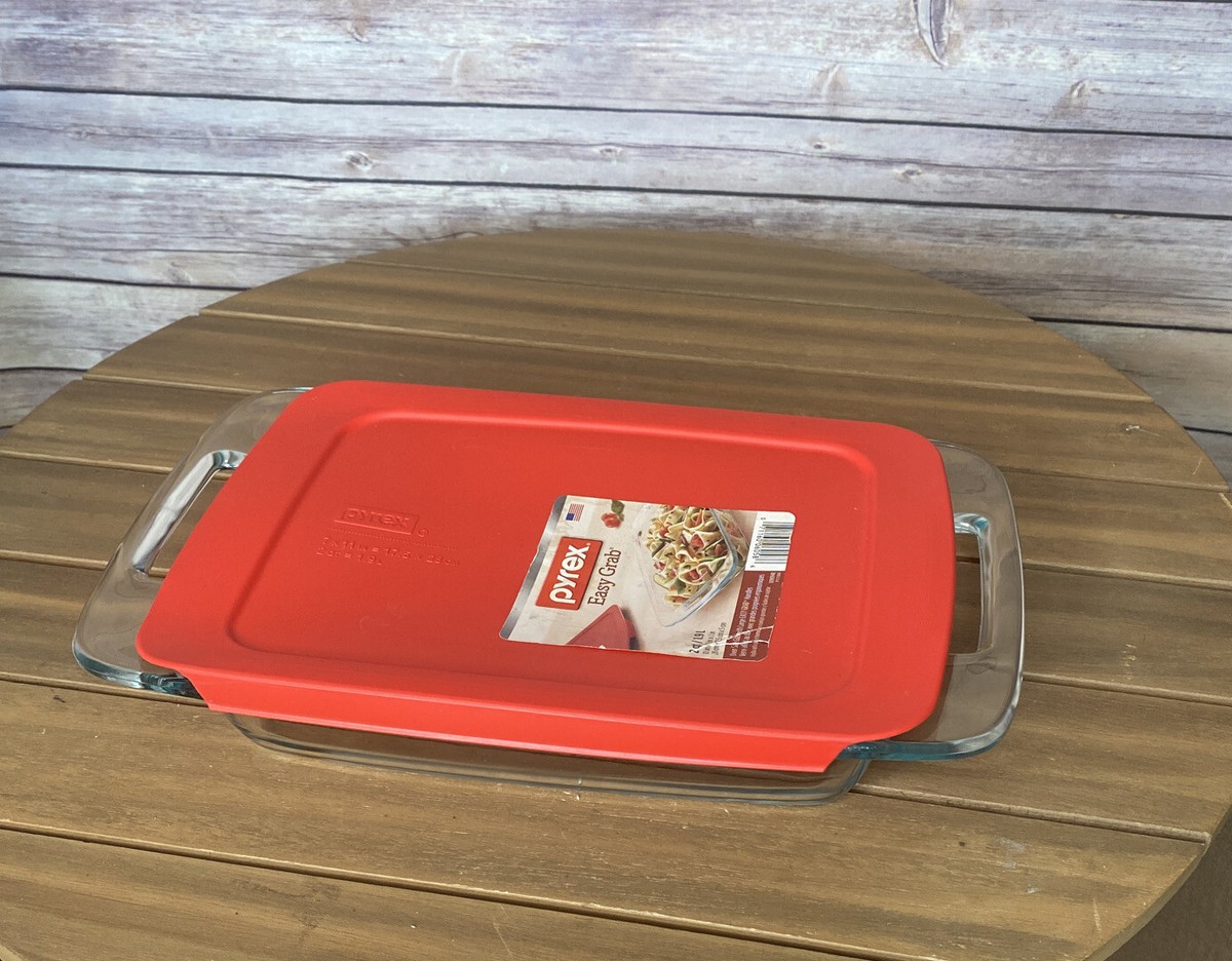 Glass Storage Secure-fit Lid, Pyrex Easy Grab Quart Baking Dish