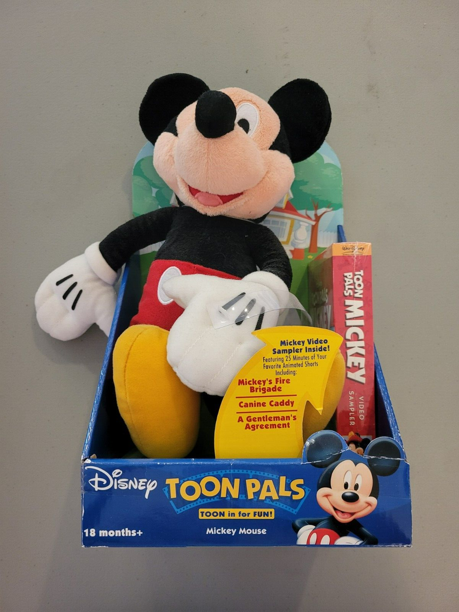 Disney Toon Pals Mickey Mouse Plush with VHS Mickey's Fire Brigade