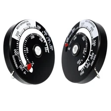 2PACK Magnetic Wood Stove Fire Heat Temperature Gauge Thermometer Tester Mg Rods